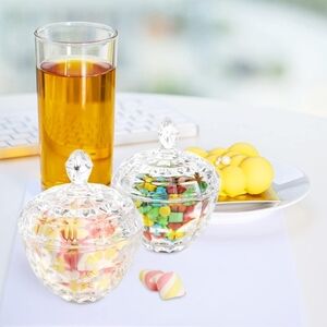Crystal Glass Candy Jars with Lids - Clear